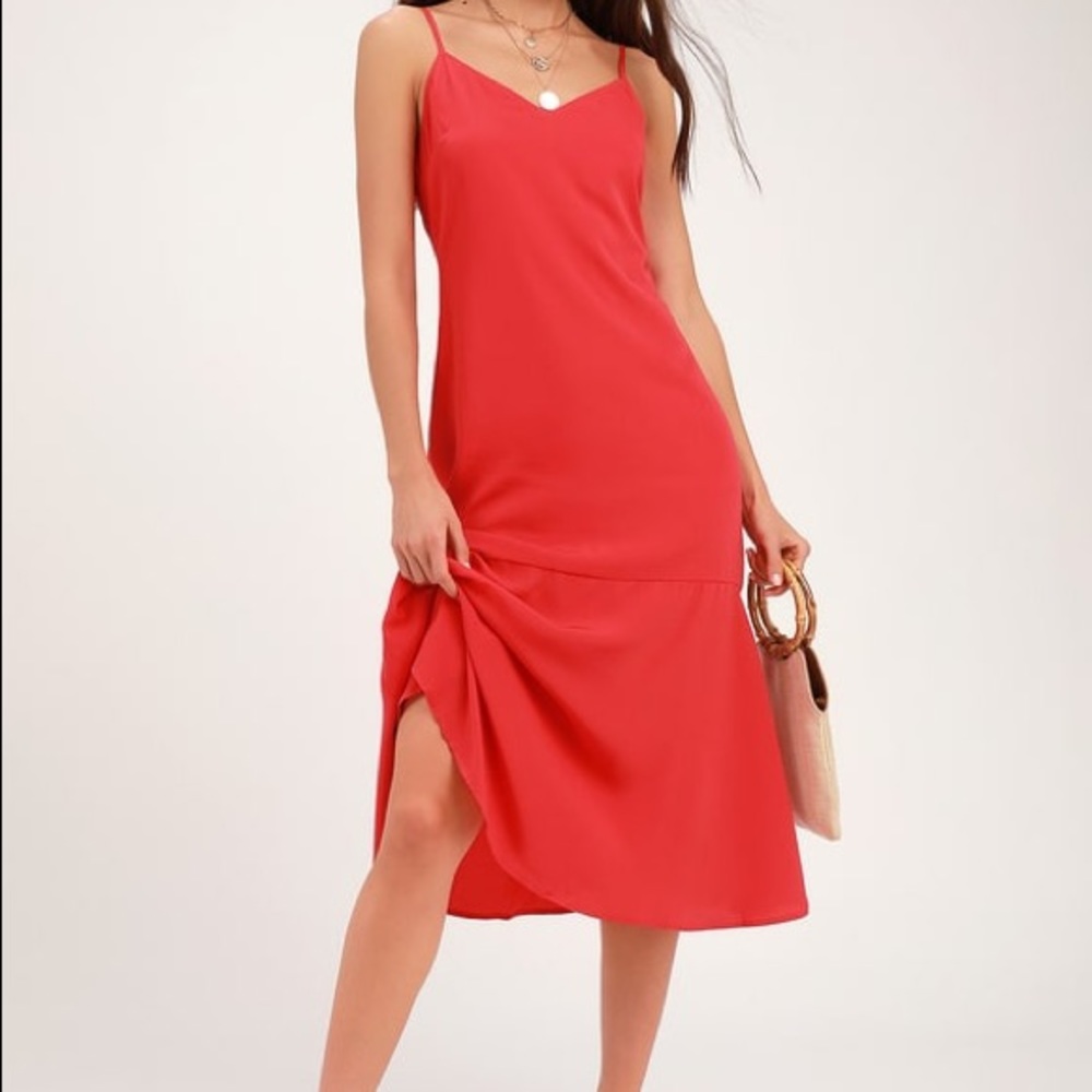 Red Lulu’s midi dress